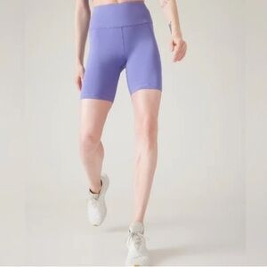 Athleta Biker Shorts- ELATION TRAIN LOGO 7" SHORT